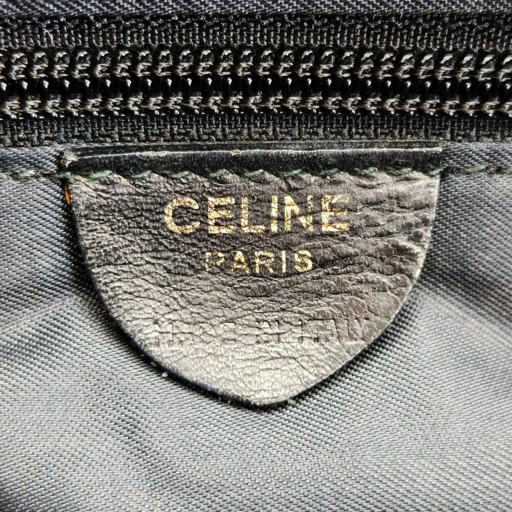 Vintage Celine Paris Black Nylon Leather Trim Tote Handbag Italy - Picture 11 of 12